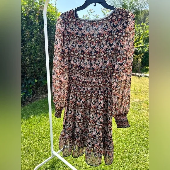 Max Studio Black Pleated Sundress with Bishop Sleeves - Picture 2 of 4